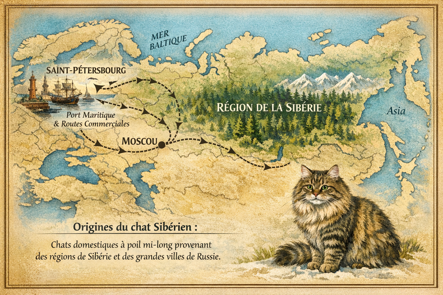 carte origines chat sibérien